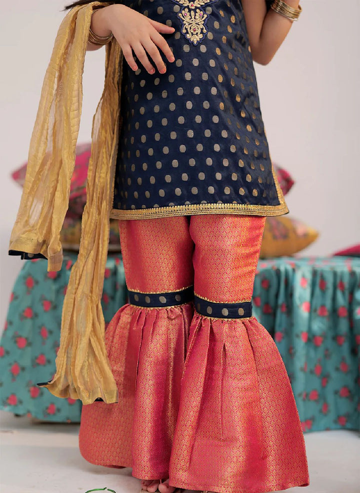 Senorita Pret Formal Banarsi 3 Piece Suit KDD-02418-NBL-SPK