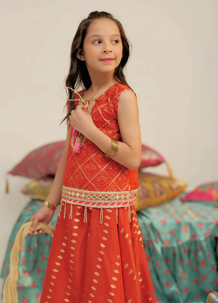 Senorita Pret Formal Banarsi Jacquard 3 Piece Suit For Kids KDD-02424