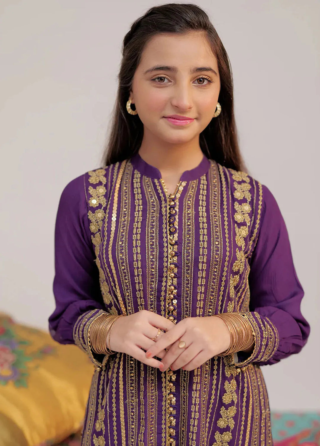 Senorita Pret Formal Viscose Chiffon 3 Piece Suit for Girls GDD-02376