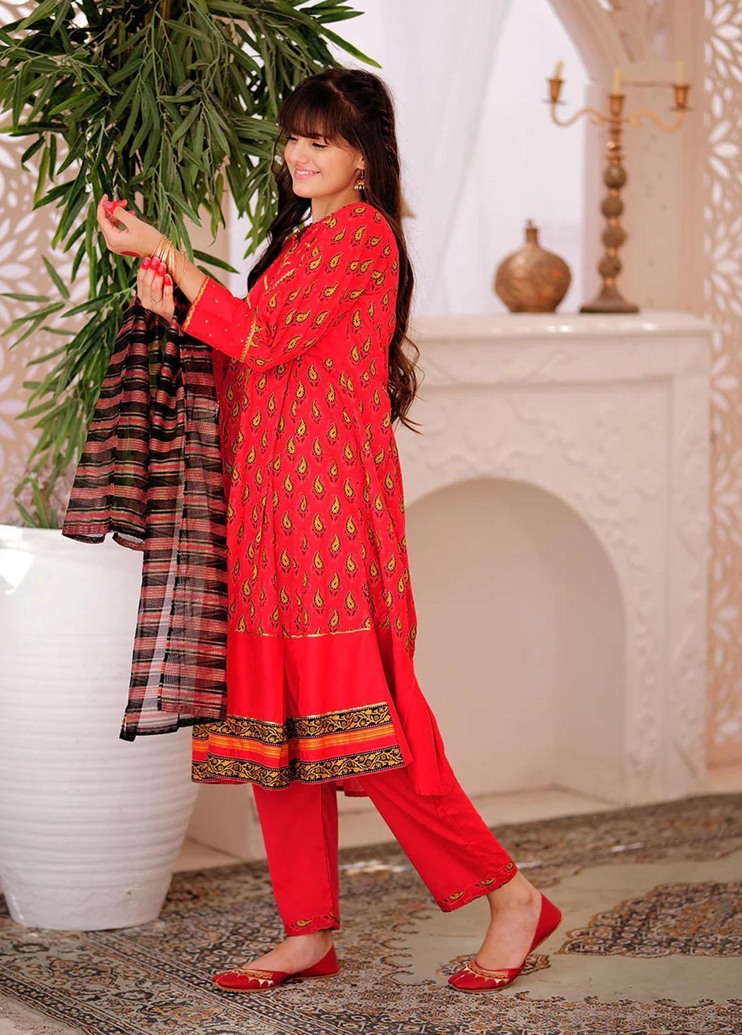 Senorita Cotton Casual 3 Piece Suit for Girls -  GBD-02322