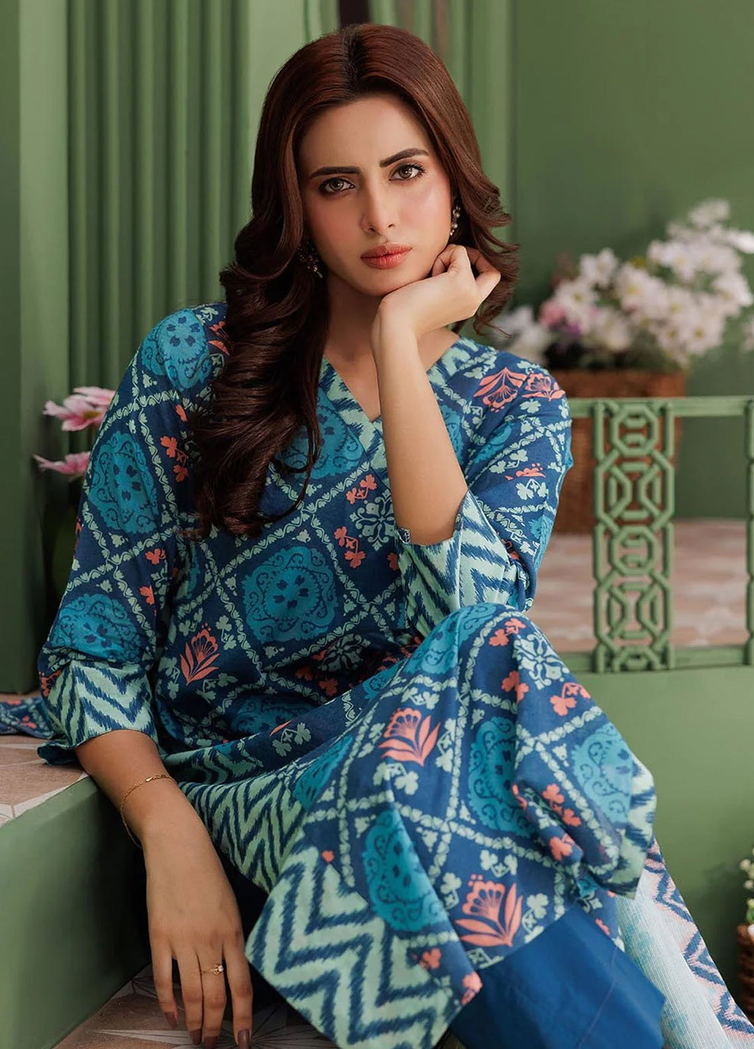 Senorita Pret Printed Cotton Lawn 3 Piace Suit LAD-03037