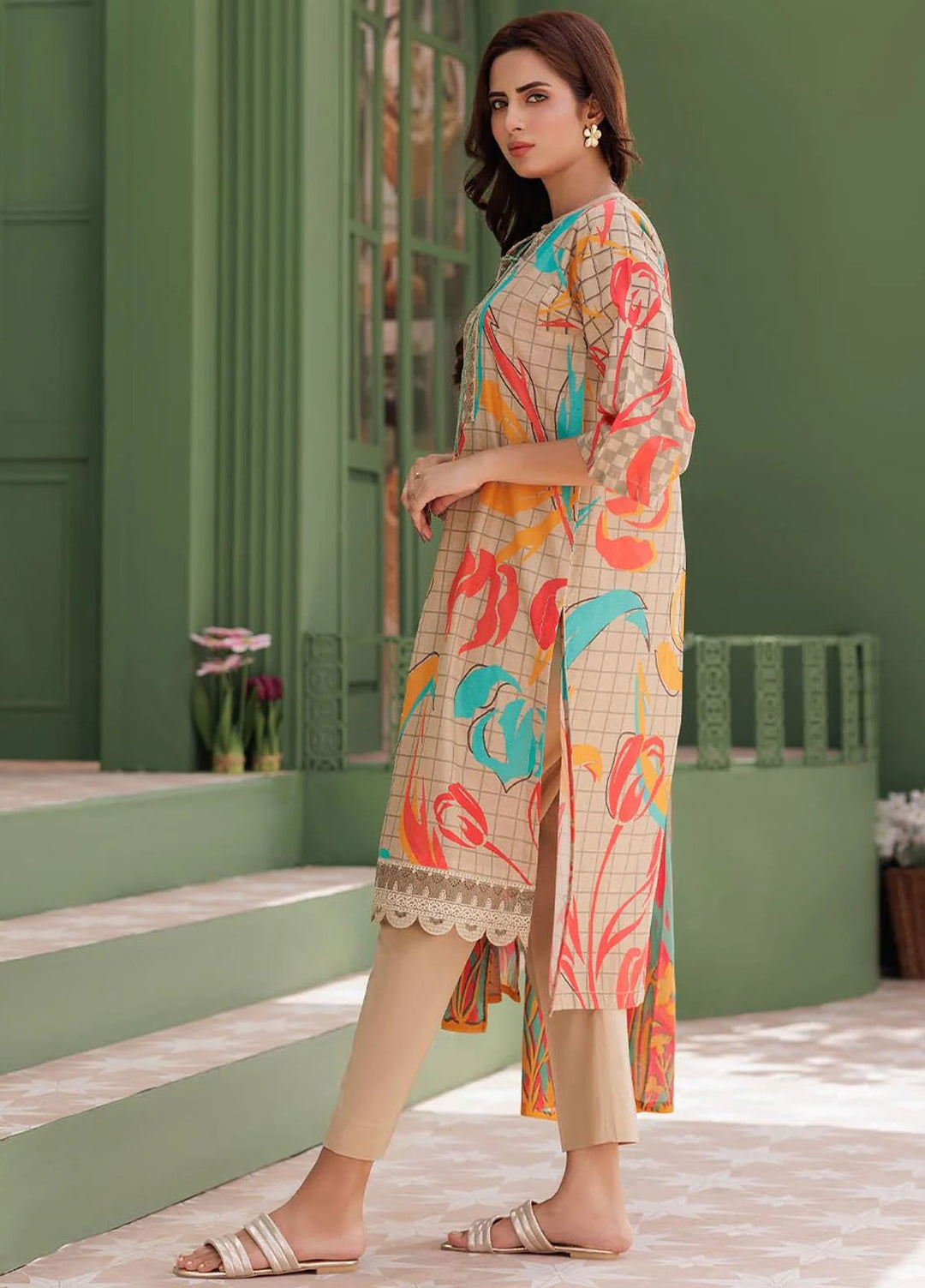 Senorita Pret Printed Cotton Lawn 3 Piace Suit LAD-03039