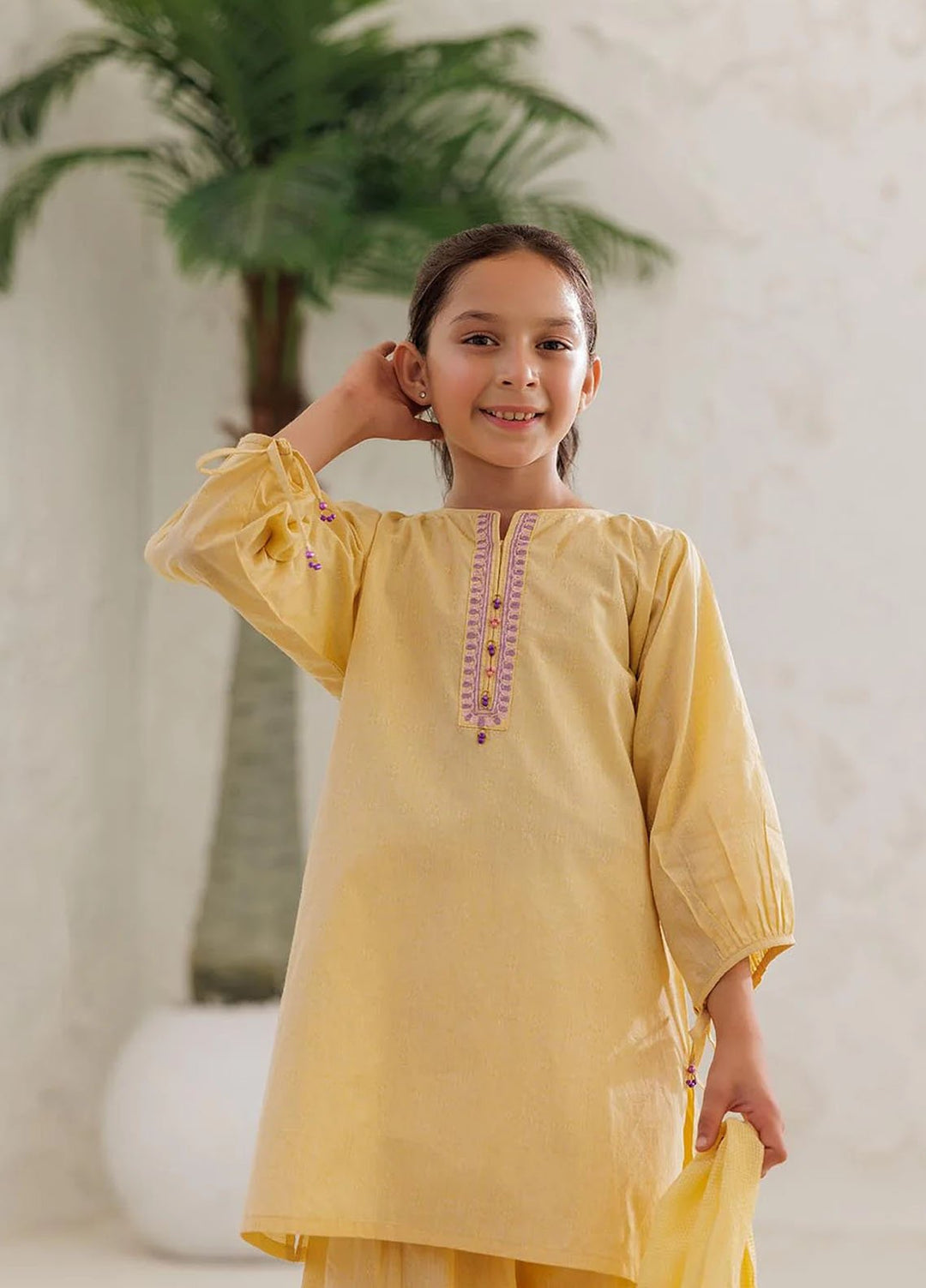 Senorita Pret Printed Cotton Self Jacquard 3 Piece Suit KAD-03028