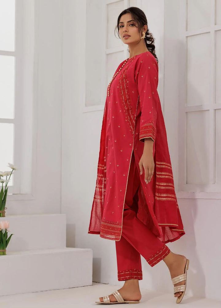 Senorita Pret Printed Plain Cotton 3 Piace Suit LBD-03088