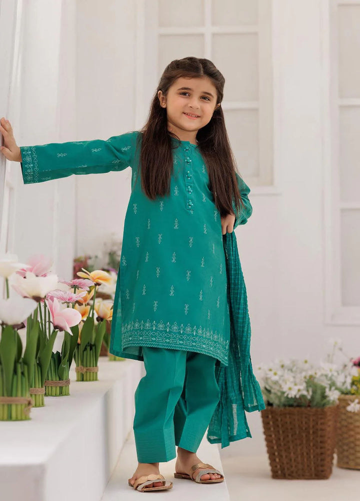 Senorita Pret Printed Plain Cotton 3 Piece Suit KBD-03101