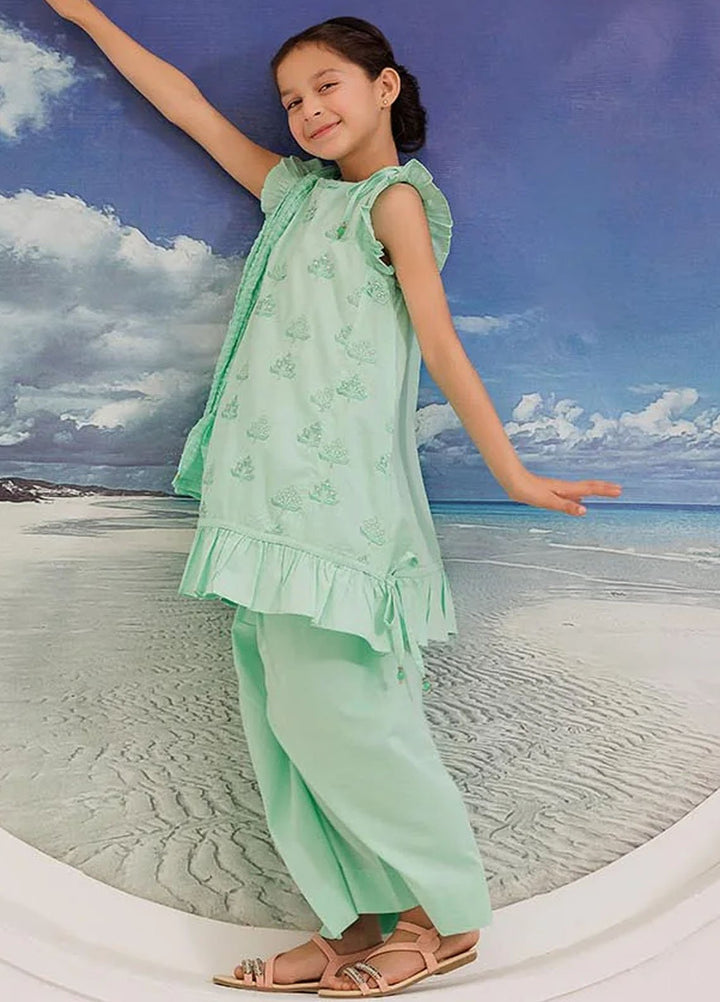 Senorita Pret Printed Plain Cotton 3 Piece Suit KBD-03102