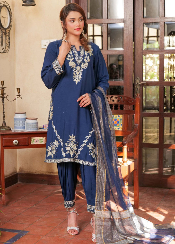Senorita Pret Printed Viscose Raw Silk 3 Piace Suit LDD-02739