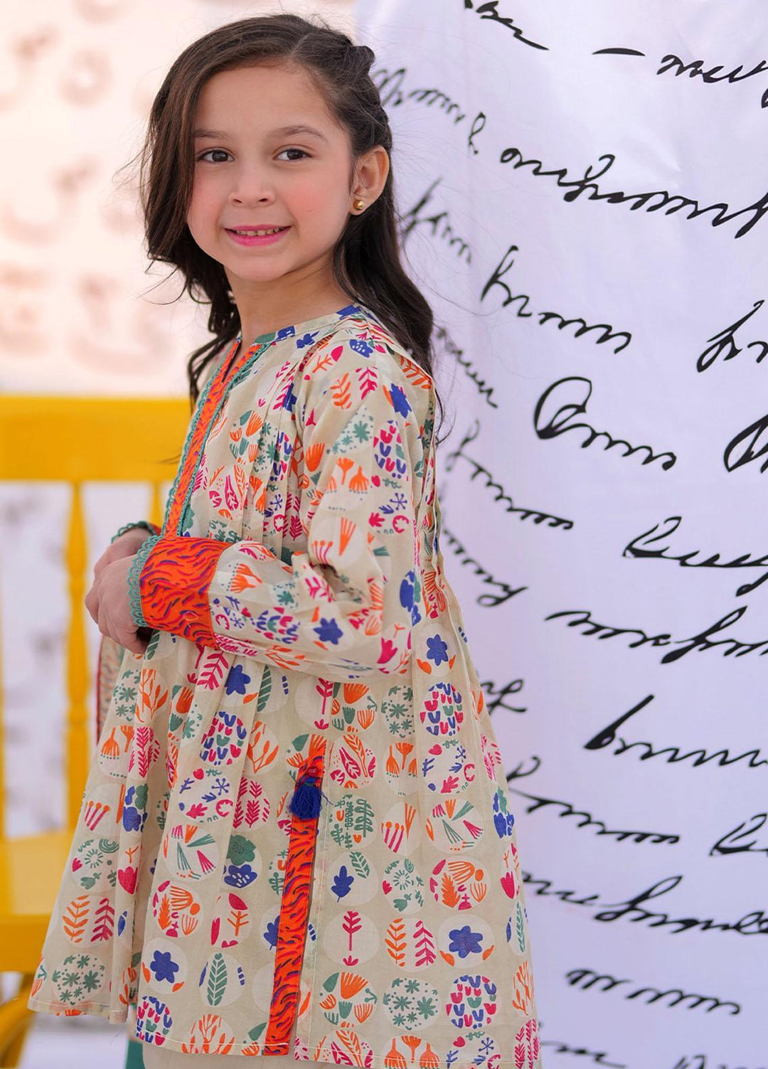 Senorita Cotton Pret 3 Piece Suit for Kids -  KAD-02173-FWN/MCL