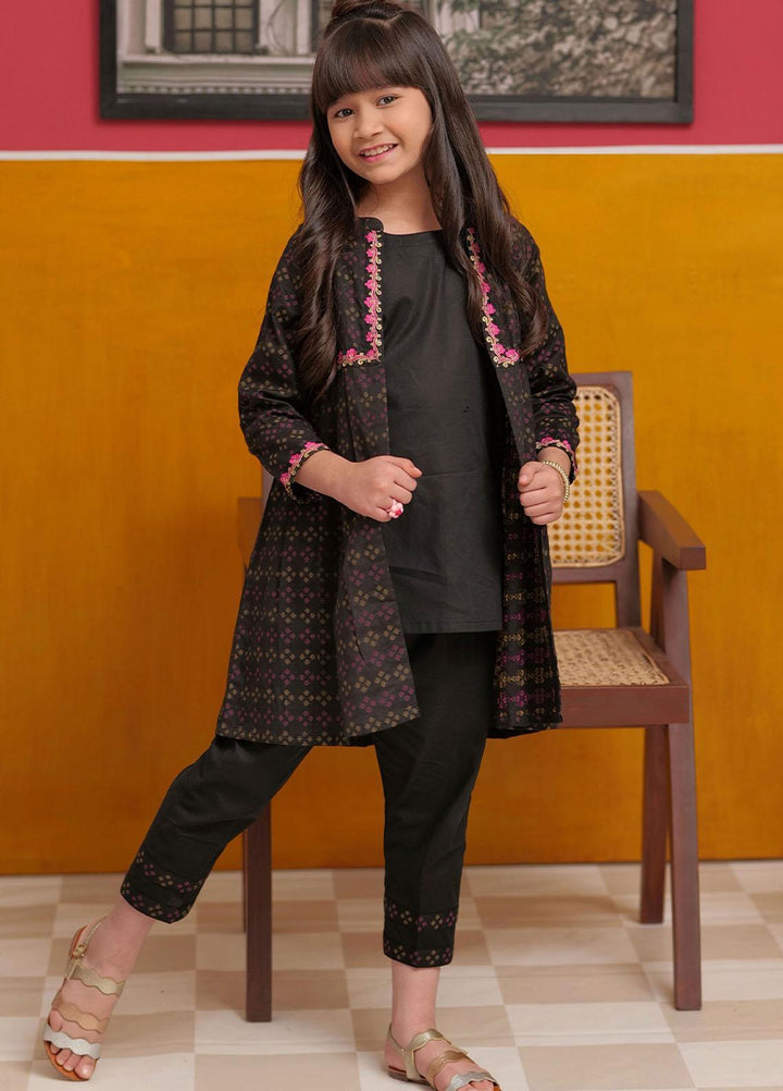 Senorita Cotton Pret 3 Piece Suit for Kids -  KAG-02252-BLK/MCL