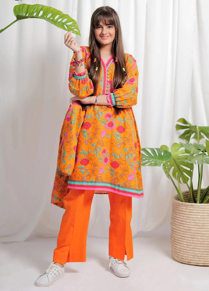Senorita Cotton Casual 3 Piece for Girls -  GAD-02080-OGN/MCL
