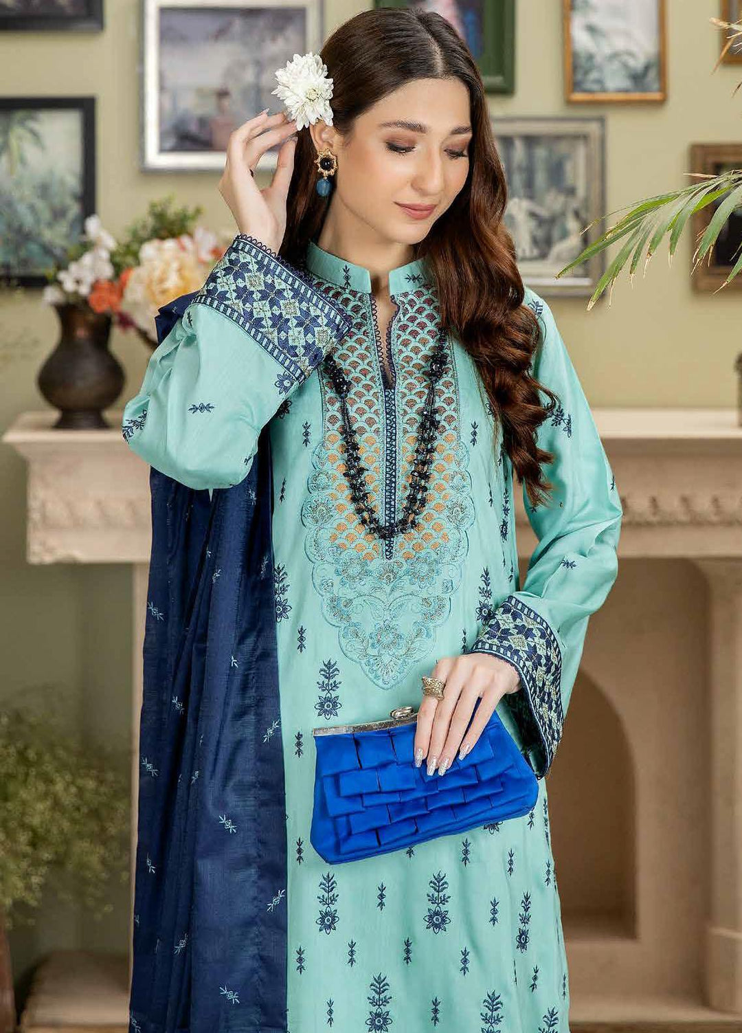 Sensation By Aalaya Embroidered Viscose Suits Unstitched 3 Piece ALY23S D-07 - Winter Collection