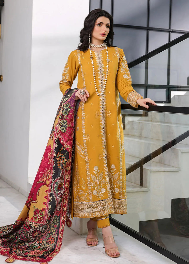 Sera By Sahane Embroidered Lawn Suits Unstitched 3 Piece SNE24SR CT-11003 Amber - Summer Collection