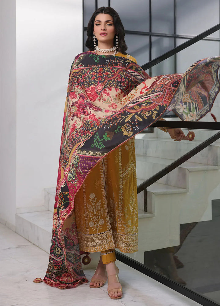 Sera By Sahane Embroidered Lawn Suits Unstitched 3 Piece SNE24SR CT-11003 Amber - Summer Collection