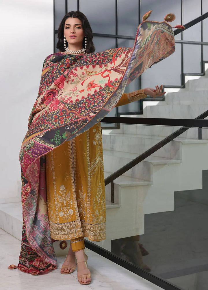 Sera By Sahane Embroidered Lawn Suits Unstitched 3 Piece SNE24SR CT-11003 Amber - Summer Collection