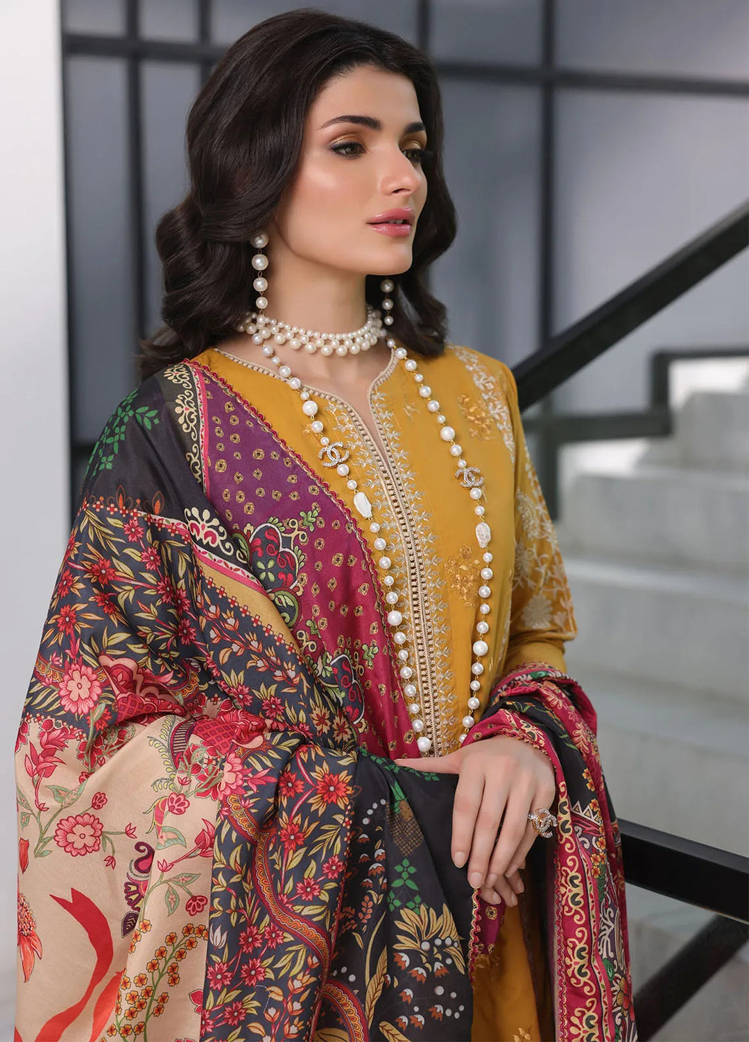 Sera By Sahane Embroidered Lawn Suits Unstitched 3 Piece SNE24SR CT-11003 Amber - Summer Collection