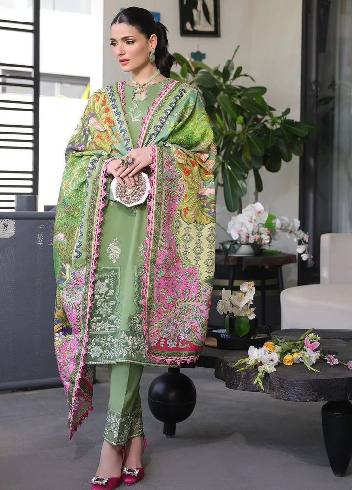 Sera By Sahane Embroidered Lawn Suits Unstitched 3 Piece SNE24SR CT-11004 Sage - Summer Collection