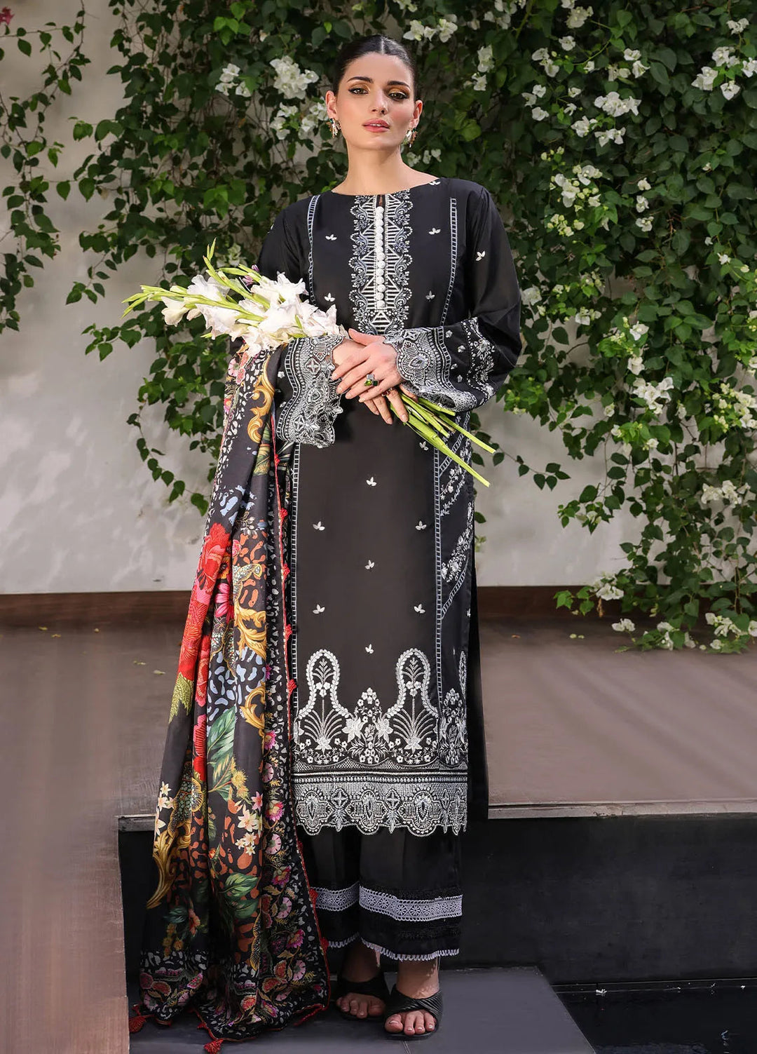 Sera By Sahane Embroidered Lawn Suits Unstitched 3 Piece SNE24SR CT-11005 Dahlia - Summer Collection