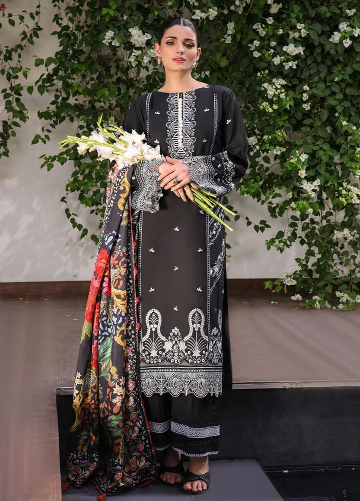 Sera By Sahane Embroidered Lawn Suits Unstitched 3 Piece SNE24SR CT-11005 Dahlia - Summer Collection