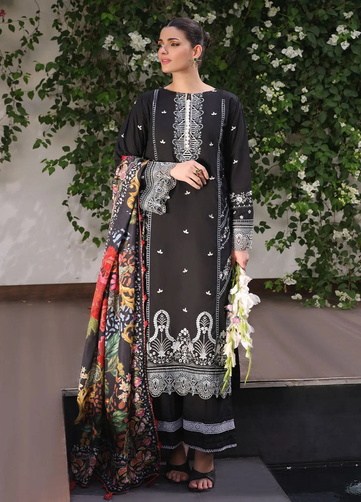 Sera By Sahane Embroidered Lawn Suits Unstitched 3 Piece SNE24SR CT-11005 Dahlia - Summer Collection