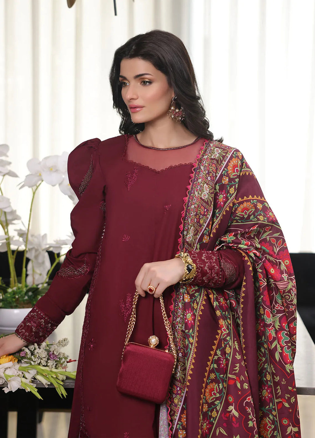 Sera By Sahane Embroidered Lawn Suits Unstitched 3 Piece SNE24SR CT-11009 Sienna - Summer Collection