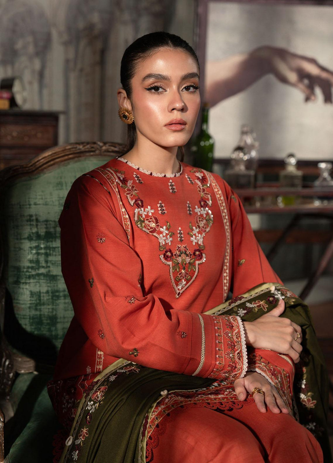 Seran Embroidered Khaddar Suits Unstitched 3 Piece SRN23TD D-07 Milano - Fall/Winter Collection