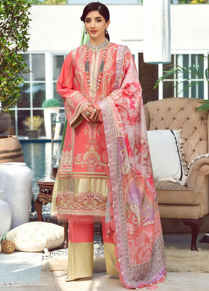 Seran Embroidered Lawn Suit Unstitched 3 Piece SRN22E 01 Enchanted Orchard - Luxury Collection