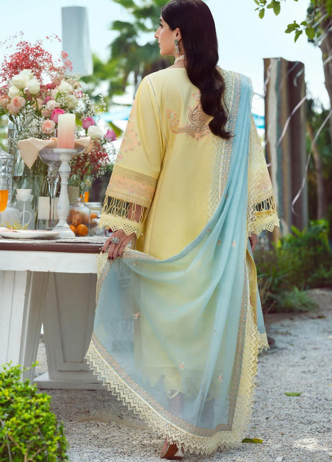 Seran Embroidered Lawn Suit Unstitched 3 Piece SRN22E 03 Dreamy Daffodil - Luxury Collection