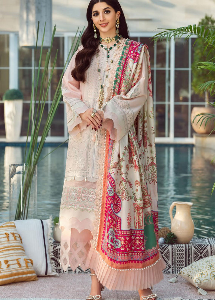 Seran Embroidered Lawn Suit Unstitched 3 Piece SRN22E 04 Carnation Bliss - Luxury Collection
