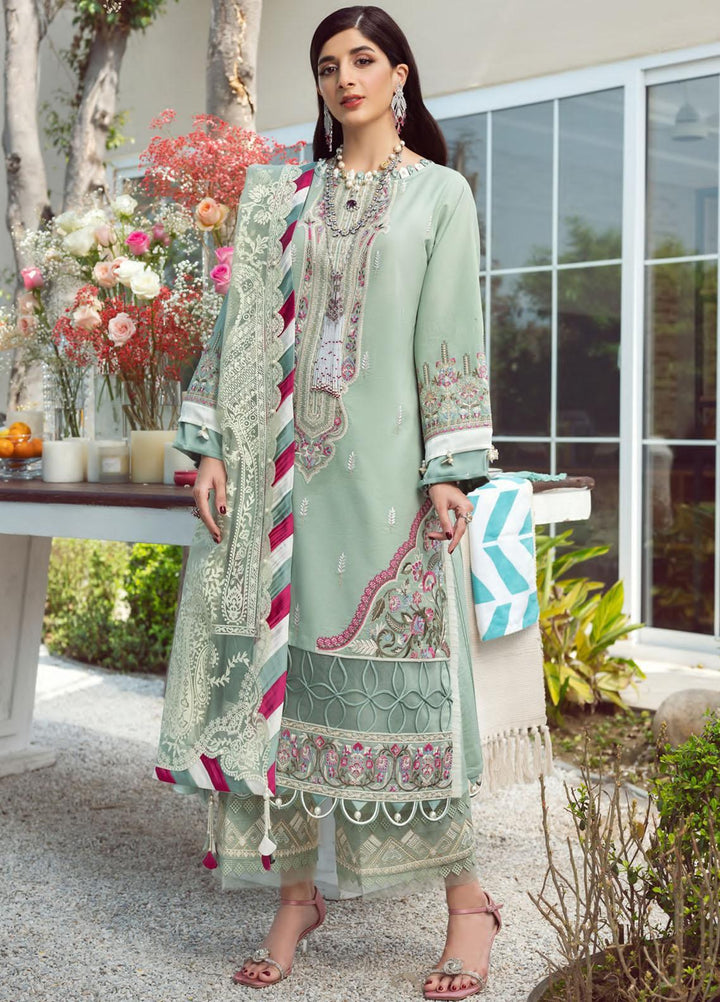 Seran Embroidered Lawn Suit Unstitched 3 Piece SRN22E 06 Sage Suave - Luxury Collection