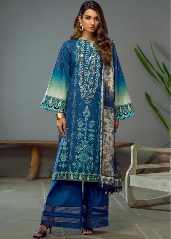 Pearls of the Ocean By Seran Embroidered Lawn Suits Unstitched 3 Piece SRN22PO 03 Maritime Musings - Eid Collection