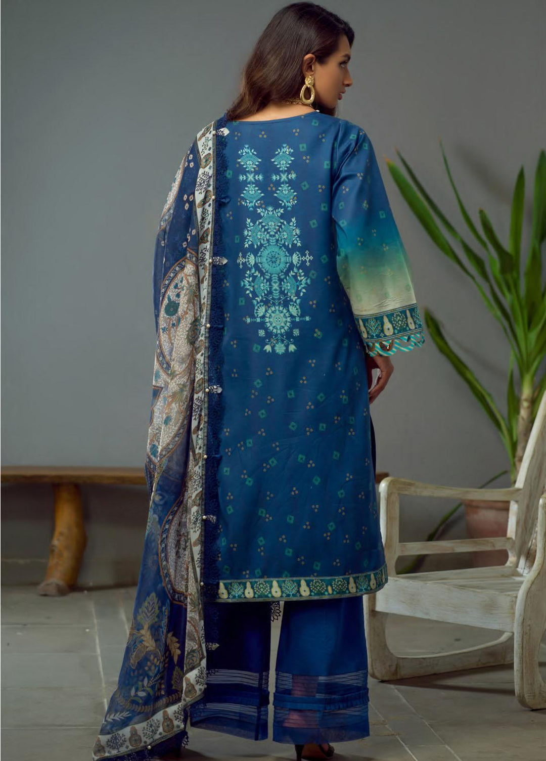 Pearls of the Ocean By Seran Embroidered Lawn Suits Unstitched 3 Piece SRN22PO 03 Maritime Musings - Eid Collection
