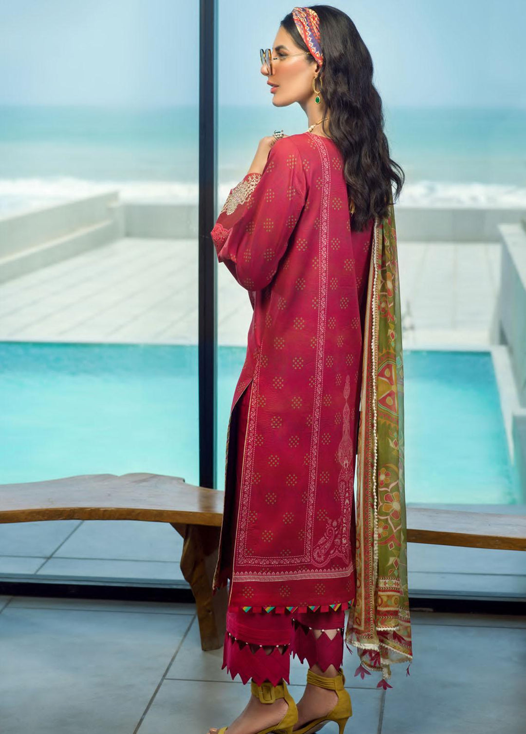 Pearls of the Ocean By Seran Embroidered Lawn Suits Unstitched 3 Piece SRN22PO 04 Jasper Opulence - Eid Collection