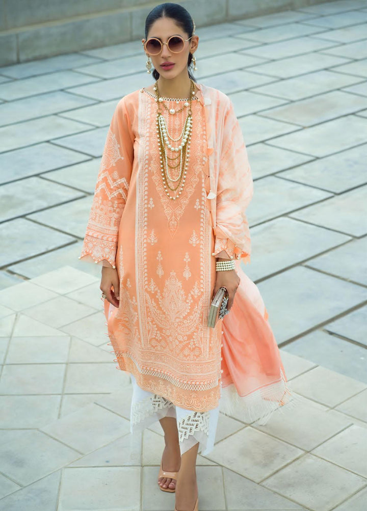 Pearls of the Ocean By Seran Embroidered Lawn Suits Unstitched 3 Piece SRN22PO 07 Coral Reef - Eid Collection