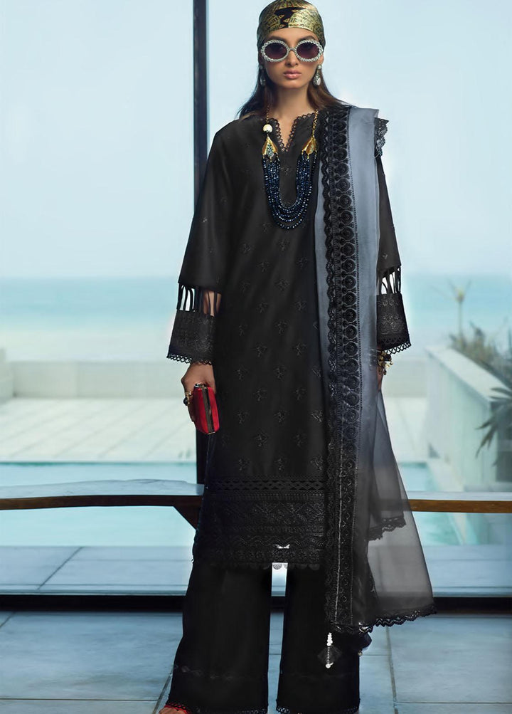 Pearls of the Ocean By Seran Embroidered Lawn Suits Unstitched 3 Piece SRN22PO 12 Moonlit Mesmer - Eid Collection