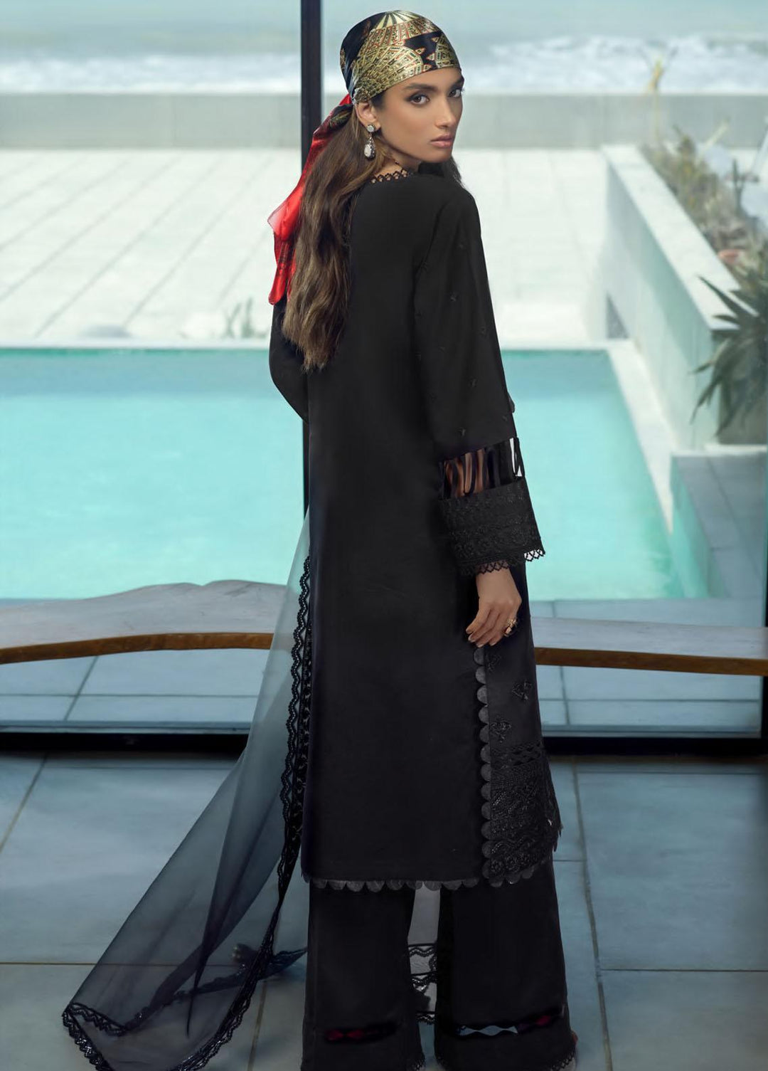 Pearls of the Ocean By Seran Embroidered Lawn Suits Unstitched 3 Piece SRN22PO 12 Moonlit Mesmer - Eid Collection