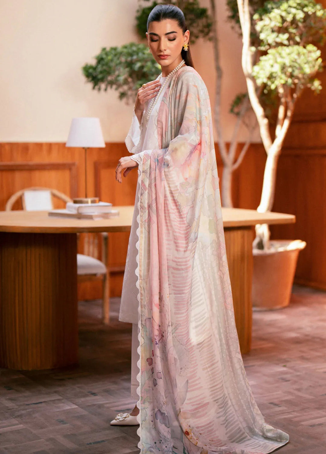 Seran Embroidered Lawn Suit Unstitched 3 Piece SRN24C D-03 Saha - Festive Collection