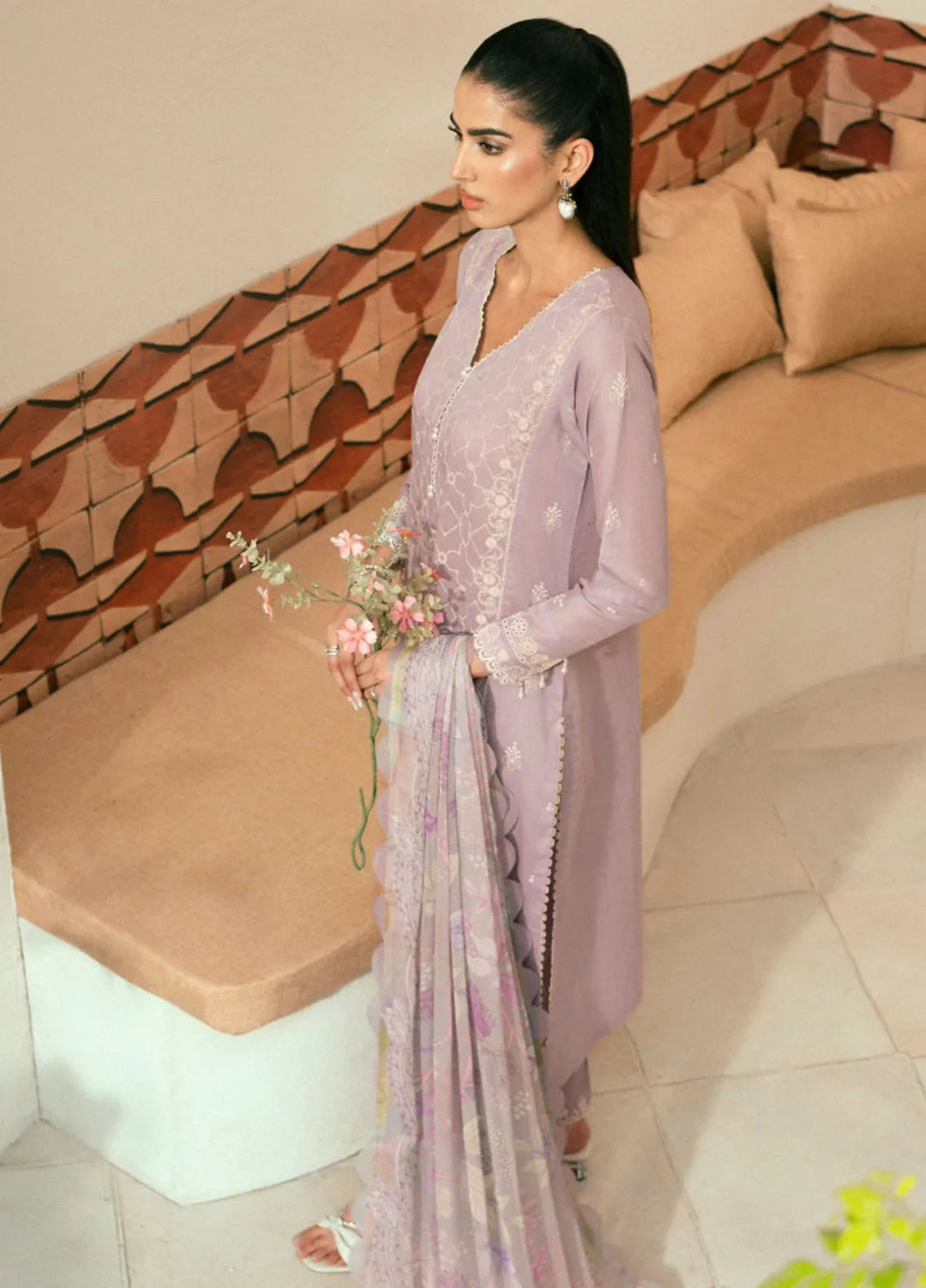 Seran Embroidered Lawn Suit Unstitched 3 Piece SRN24C D-04 Cyprus - Festive Collection