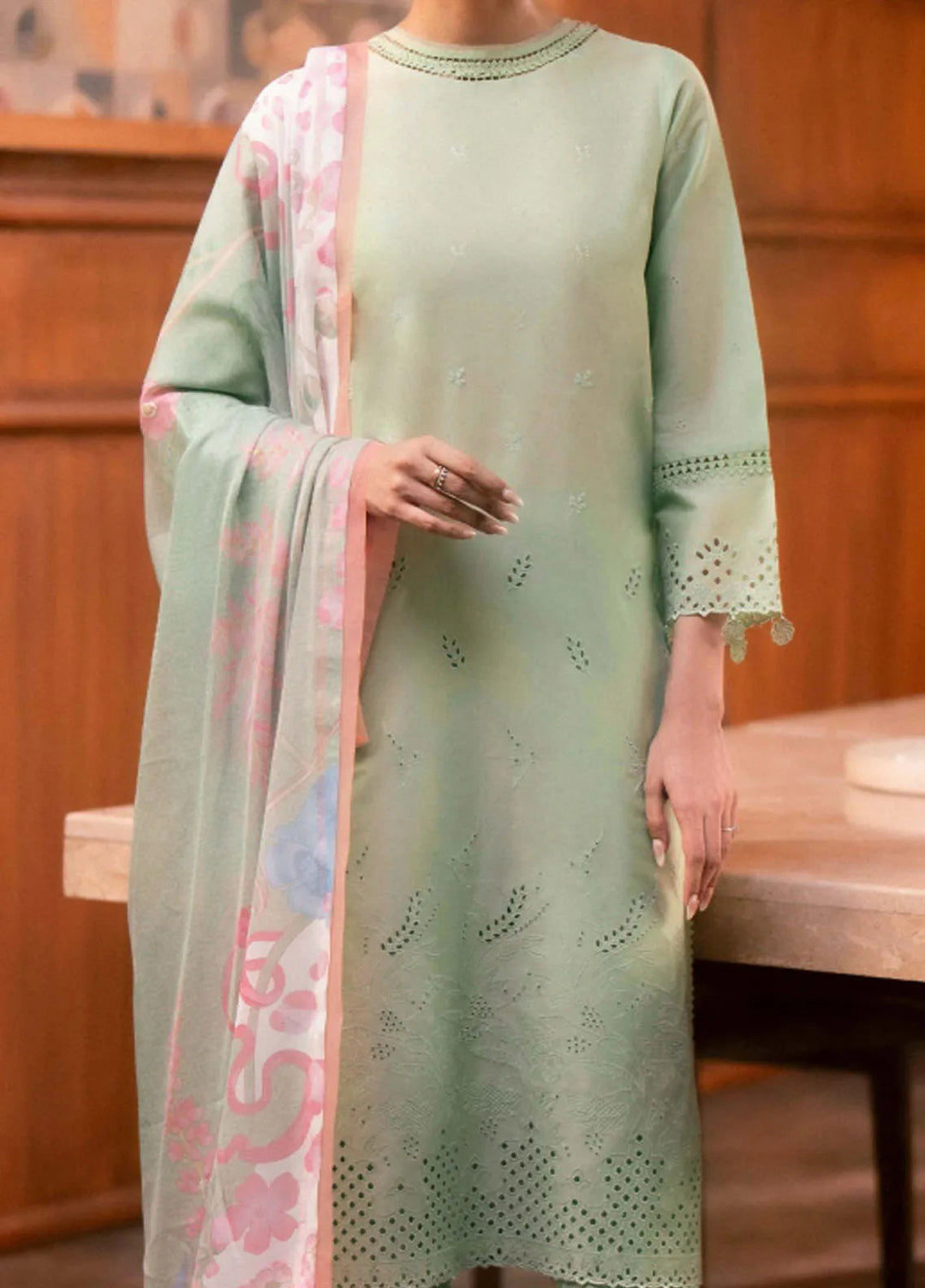 Seran Embroidered Lawn Suit Unstitched 3 Piece SRN24C D-05 Ziniya - Festive Collection