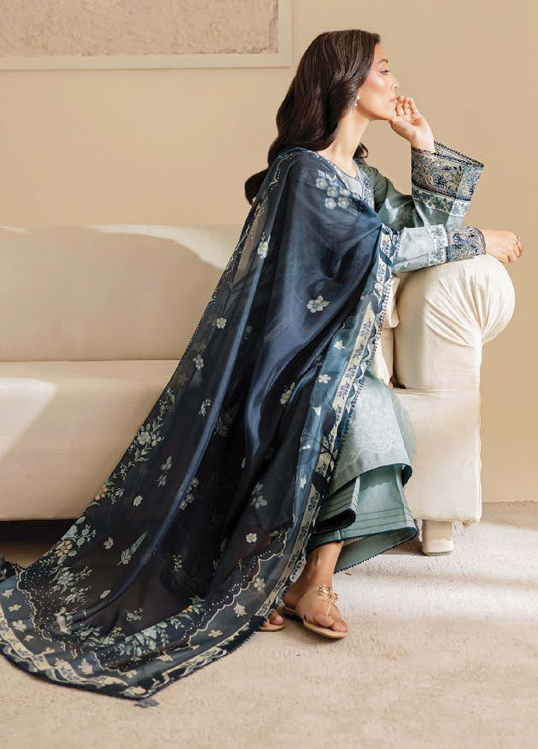 Seran Embroidered Lawn Suits Unstitched 3 Piece D-04 Zayra - Summer Collection