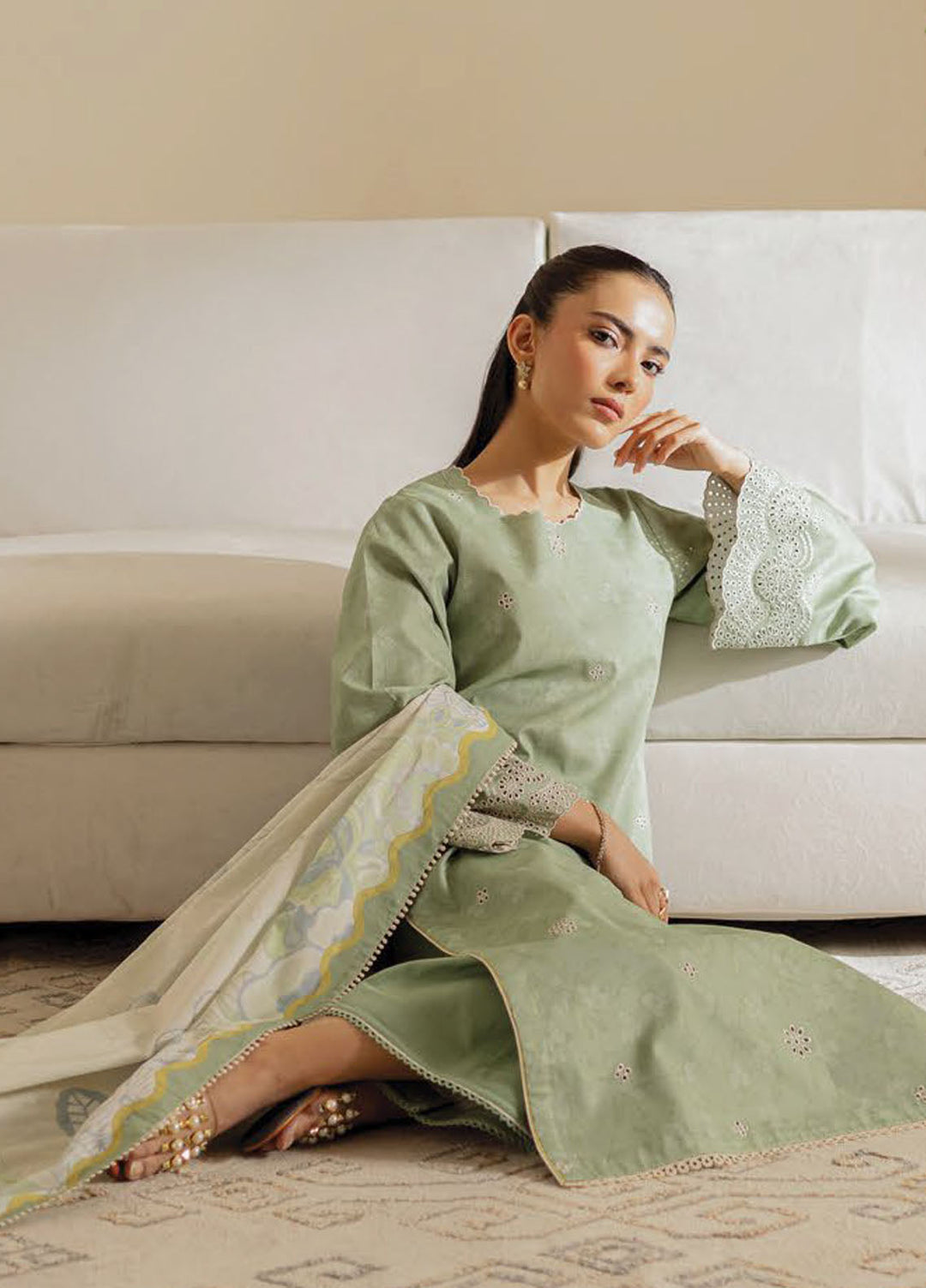 Seran Embroidered Lawn Suits Unstitched 3 Piece D-08 Verlina - Summer Collection