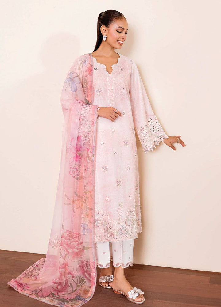 Seran Embroidered Lawn Suits Unstitched 3 Piece SN25ULL D-03 Rosaira - Summer Collection
