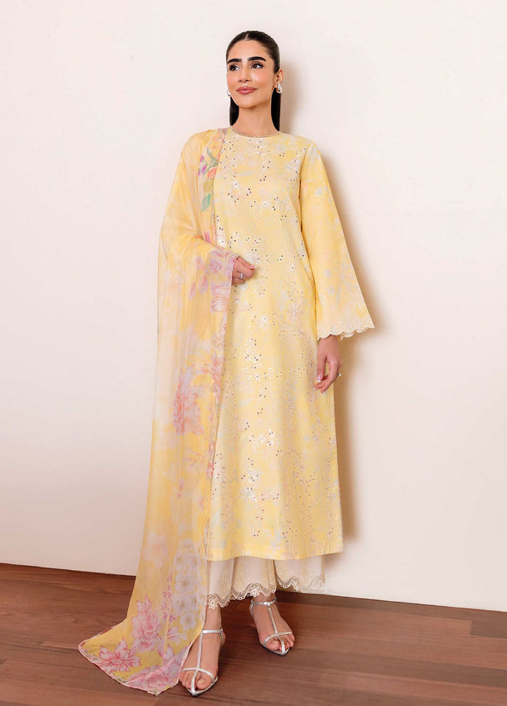 Seran Embroidered Lawn Suits Unstitched 3 Piece SN25ULL D-04 Zayli - Summer Collection