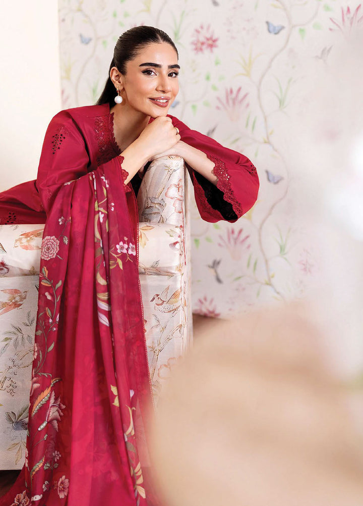 Seran Embroidered Lawn Suits Unstitched 3 Piece SN25ULL D-06 Crimza - Summer Collection