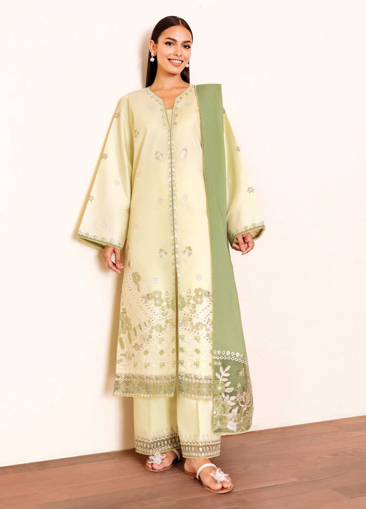 Seran Embroidered Lawn Suits Unstitched 3 Piece SN25ULL D-08 Aera - Summer Collection