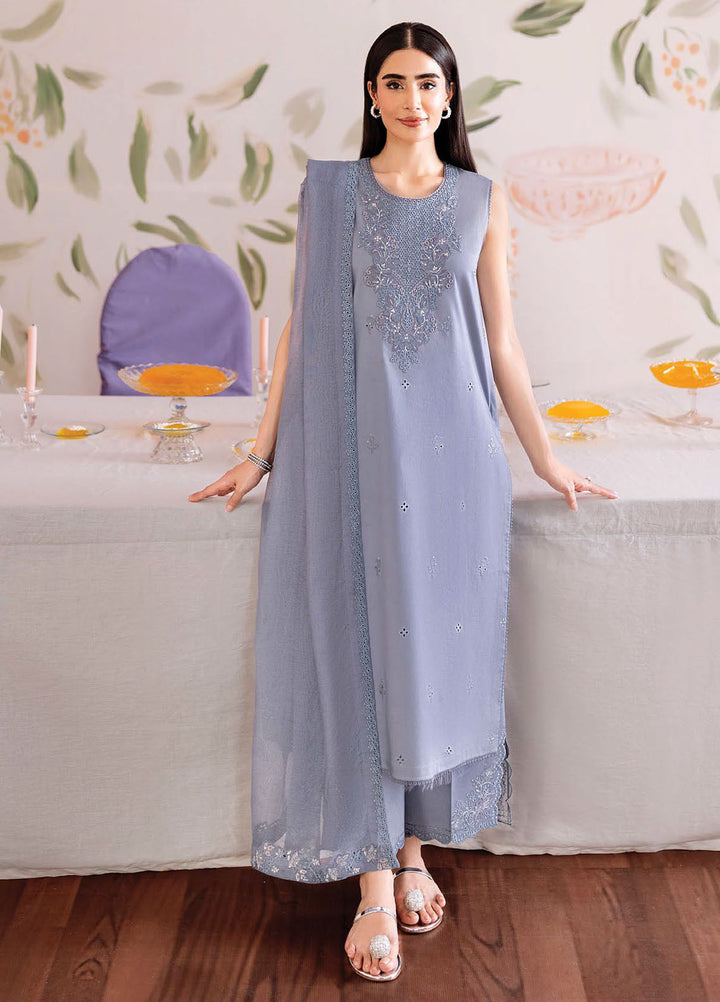 Seran Embroidered Lawn Suits Unstitched 3 Piece SN25ULL D-10 Naera - Summer Collection