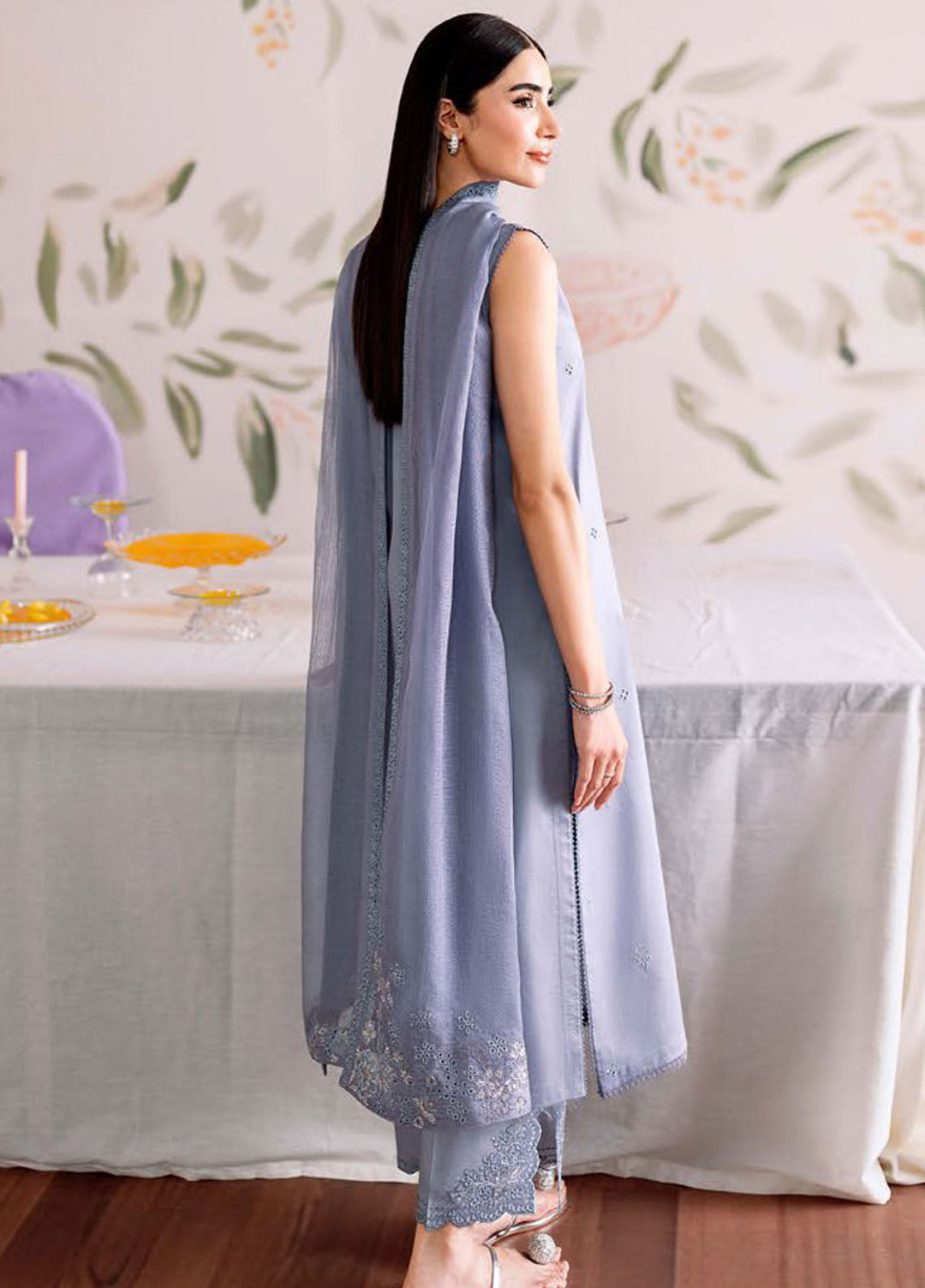 Seran Embroidered Lawn Suits Unstitched 3 Piece SN25ULL D-10 Naera - Summer Collection