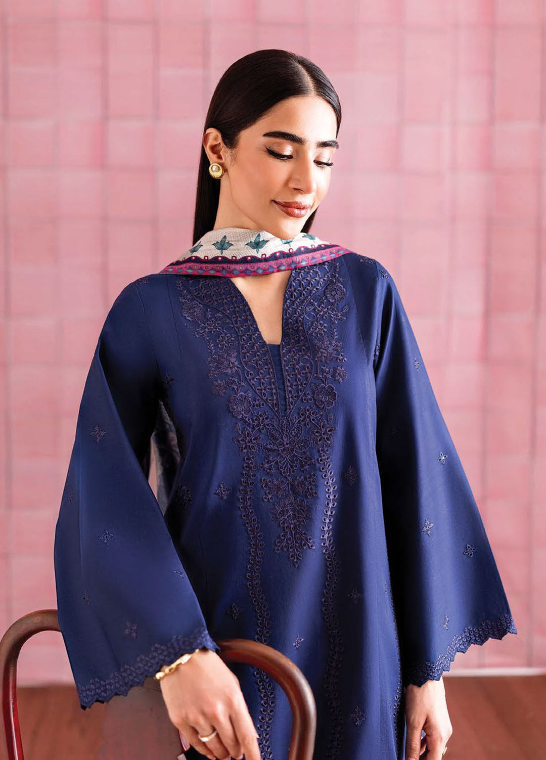 Seran Embroidered Lawn Suits Unstitched 3 Piece SN25ULL D-11 Saphie - Summer Collection