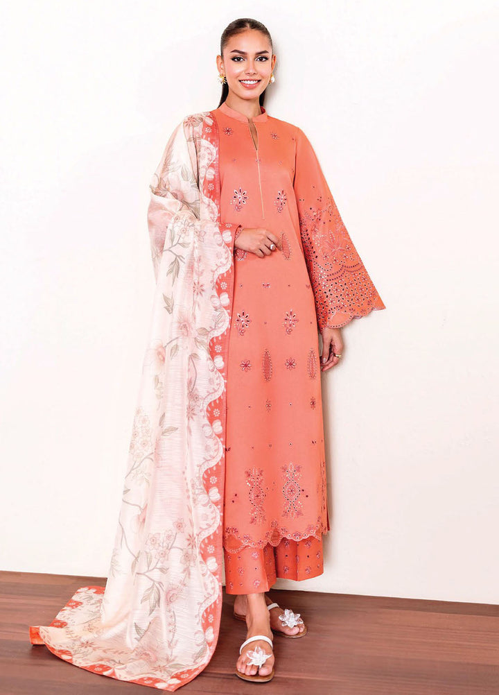 Seran Embroidered Lawn Suits Unstitched 3 Piece SN25ULL D-12 Coraya - Summer Collection