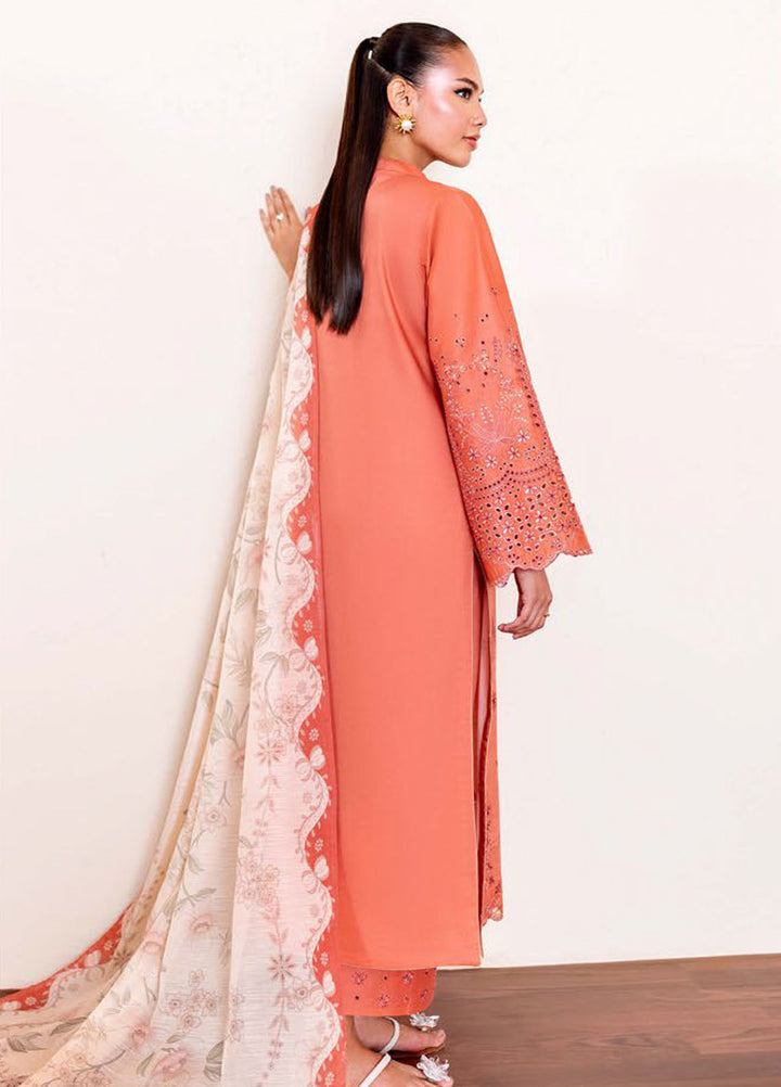 Seran Embroidered Lawn Suits Unstitched 3 Piece SN25ULL D-12 Coraya - Summer Collection