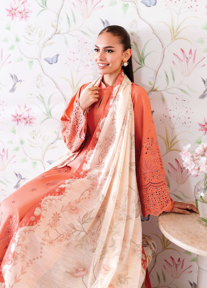 Seran Embroidered Lawn Suits Unstitched 3 Piece SN25ULL D-12 Coraya - Summer Collection